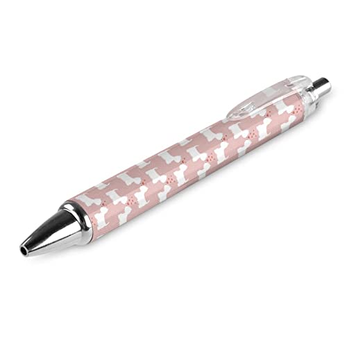 Bolígrafo retráctil Westie de tinta negra para escribir sin manchas en la oficina, 4 uds