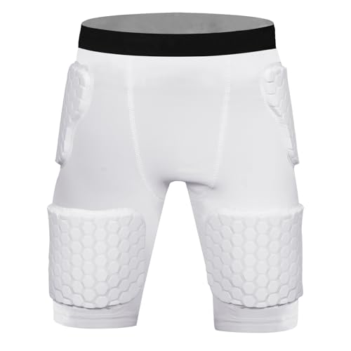 Diamemon 5 Pad Football Girdles for Men Adult Padded Shorts with Thigh Hip Protectors for Basketball Lacrosse