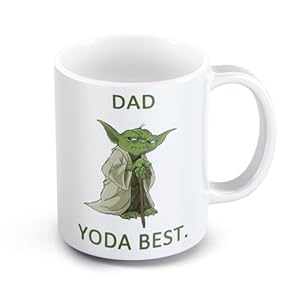 GrassVillage Funny Mugs for Dads – Dad Yoda Novelty Gift Mug – Humorous Father’s Day, Birthday, Xmas, Secret Santa Present for Dad, Grandpa, Father-in-Law, Uncle – 11oz Dishwasher Safe Mug