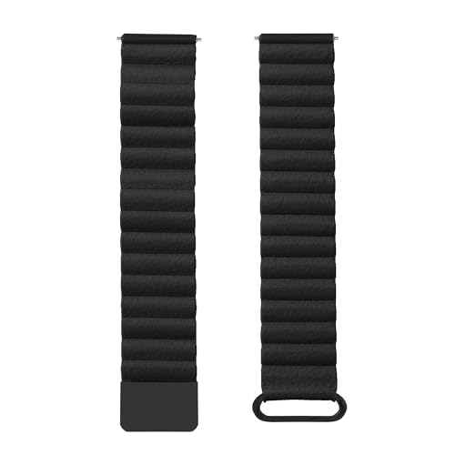 Image of ACM Watch Strap Magnetic Leather 20mm compatible with Compaq Q Watch Smartwatch Luxury Belt Band