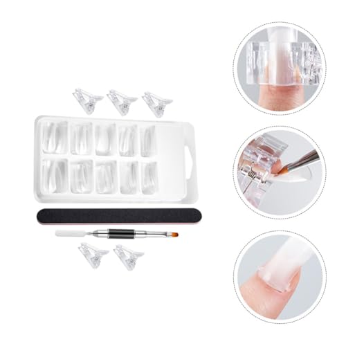 Kit HOMSFOU con 100 plantillas para extensión de uñas miniatura 5