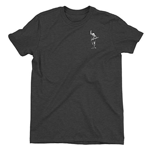 ZJ Designs Music Artist Tribute Silhouette 1.0 T-Shirt Left Chest Concert Tee (Heather Charcoal, Large)