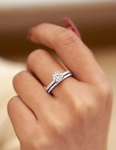 Imolove Moissanite Engagement Ring For Women, Wedding Ring Promise Ring For Women, 1Ct Lab Created Simulated Round Diamond Ring-70A #TOP3