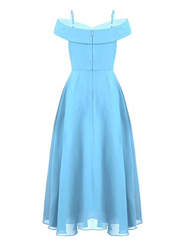 CHICTRY Girls Kids Chiffon Off Shoulder Wedding Pageant Prom Ball Gown A Line Junior Bridesmaid Dress2