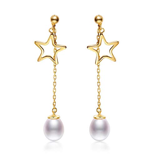 LSLYTQ 6-7mm Water-tear Pearl Earrings Real 925 Earrings Women Gift