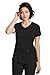 Healing Hands Women's Scrub Top V-Neck with 2 Pockets, 2-Way Stretch, and Yoga Knit Side Panels for Slim Fit - 2245, S, Black
