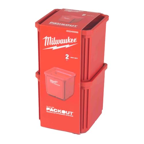 Milwaukee Packout Container 10 x 10 cm Pack of 2, Red