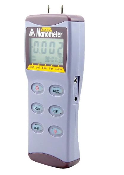 AZ8252 Digitales Manometer Hochpräzisions-Druckmessgerät Differenzdruckmessgerät Vakuum-Messgerät Tester Bereich 2 psi