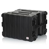 Gator Cases Pro Series 19' Depth 8U Rolling Rack Case with Recessed Wheels, Black