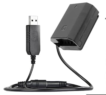 NP FZ100 Dummy Battery Power Adapter Cable Converter Compatible with Sony Alpha A7III, A7RIII,Sony A9 Digital Cameras-Black