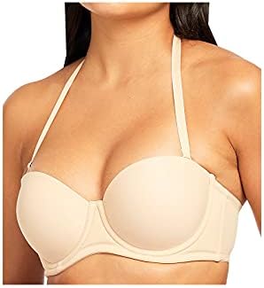 QT Intimates Women's Molded Strapless Convertible Bra with Underwire Cups, Buff, 32A