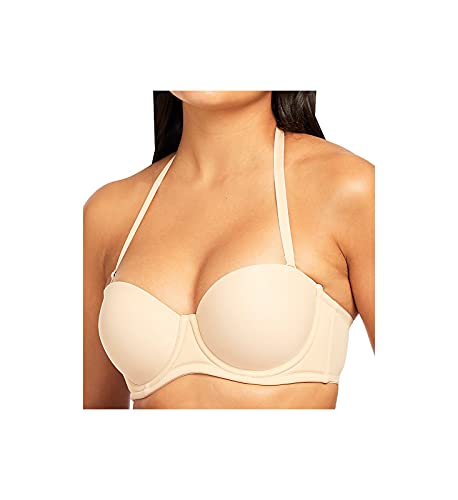 Qt Intimates Women's Molded Strapless Convertible Bra With Underwire Cups, Buff, 32A #TOP29