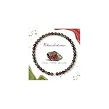 Raicegs 4MM Bloodstone Beaded Bracelets Healing Crystal Bracelet for Women Men Natural Stone Handmade Stretch Bracelet Reiki Spiritual Jewelry