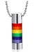Moluss Enamel Pride Rainbow Stainless Steel Cylinder Gay Lesbian LGBT Jewelry Pendant Necklace