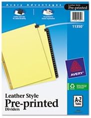 (3 Pack Value Bundle) AVE11350 Gold Reinforced Leather Tab Dividers, 25-Tab, A-Z, Letter, Black, 25/Set