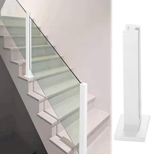Customizable 39.4" White Stainless Steel Railing Post for Indoor Stairs - Modern Balustrade Column for Villas, Lofts & Hotels - Durable & Stylish Design