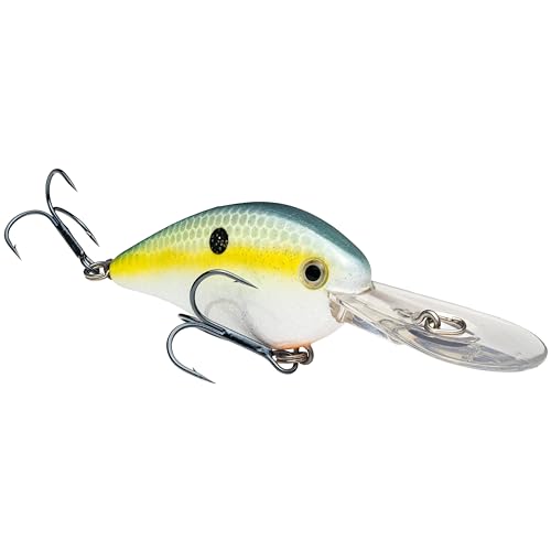 Strike King (HCKVD1.5F-538) KVD 1.5 Flatside Crankbait Fishing Lure, 538 - Chartreuse Sexy Shad, 3/8 oz, Oversized Bill Design