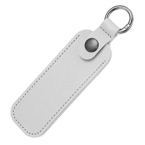 Ymapinc 1Pcs Leather USB Flash Drive Holder - Flash Thumb Drive USB Storage Case, Portable Storage Carrying Case with Keychain, Travel Key Chain (1PC, Gray PU Leather)