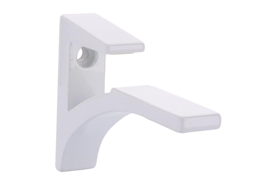 CRL White - Soporte para estante de vidrio de aluminio para vidrio de 3/8 pulgadas a 1/2 pulgadas