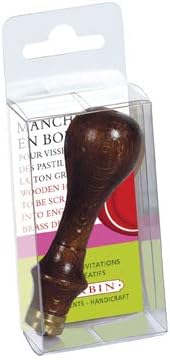 Jacques Herbin 40740T, A Wooden Handle for Screw Discs & Sealing, Varnished Dark Brown Version, Manufactured in France