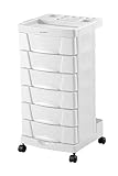 DOMPEL Carro de Mantenimiento, Almacenamiento Profesional Beauty Care con Ruedas y 6 Cajones - Peluquería/Barbería/Perfumería/Cosméticos/Salón/Tatuaje - Made IN Brasil - Blanco