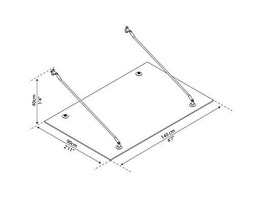 Canopia by Palram Vordach für Haustür Taurus 1400 Pultvordach 140 x 90 cm Silber Sonnenschutz Haustürvordach inkl. Regenrinne