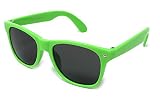 Kids Childrens 80's Classic Retro Sunglasses (Green)