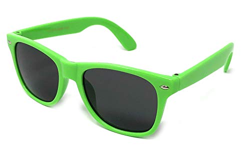 Kids Childrens 80 s Classic Retro Sunglasses (Green)