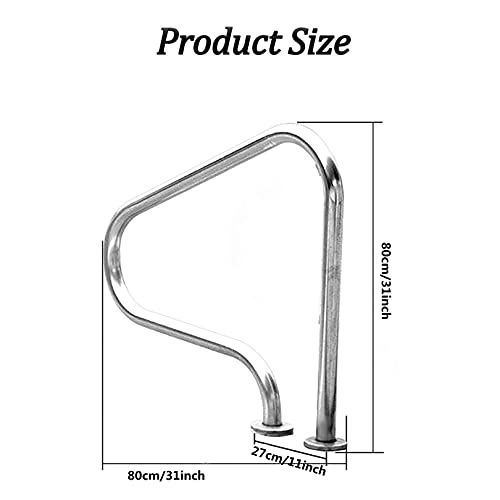 Barandal para piscina acero inoxidable 31.5" x 31.5" plata miniatura 6