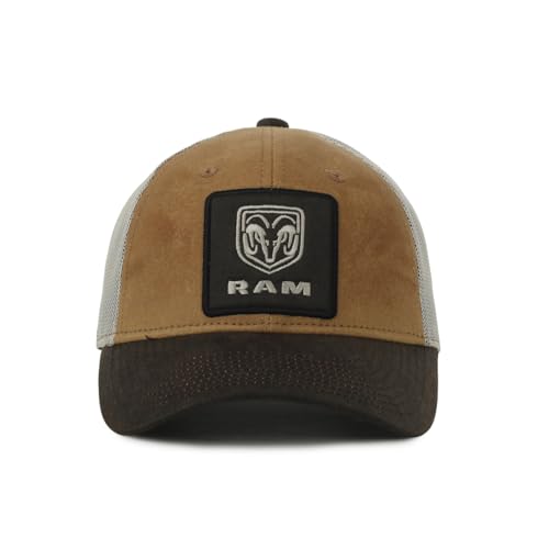 Dodge Ram Dad Hat Low Profile Structured Baseball Cap Cotton Front with Mesh Back Adjustable Snapback Tan