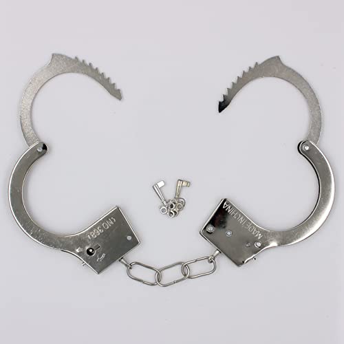 HAZOULEN 3 Pack Kids Play Toy Metal Handcuffs with Key for Swat Police Role Play Kids Party Supplies