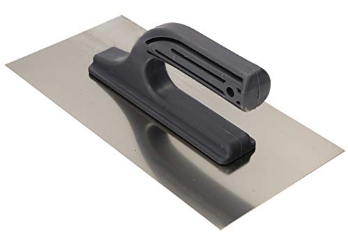 Foto von KOTARBAU Edelstahl Glättkelle ohne Zahnung 270 x 128 mm zum Verlegen von Fliesen Glättscheibe Traufel Edelstahlkelle mit Kunststoffgriff unentbehrlich beim Fliesen