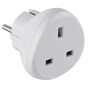 electraline 70058 adaptateur de voyage uk vers france/europe, blanc