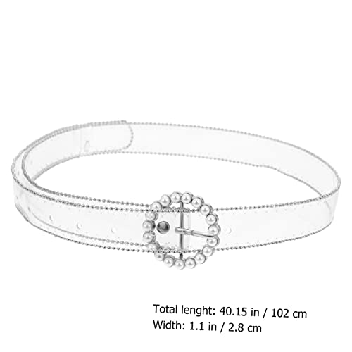 Hemoton Adjustable Pearl Design Waistband Belt for Women Thin Decorative Waist Belt with Imitation Pearls and Rhinestones Fashion Accessory for Dresses Formal and Casual Wear2