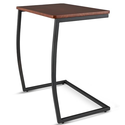 EDELWOOD® Design Echtholz 3 in 1 Beistelltisch, Sofatisch, Betttisch, Nachttisch, C-Form, Wohnzimmertisch, Kleiner Tisch 55 x 35 x 60 cm (BxTxH),