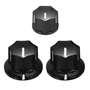 This potentiometer knob is stylish and durable, designed for guitar amplifiers, effects and audio equipment. Widely used in guitar effect pedals, electric guitars, synthesizers, amplifiers, audio equipment, to control tone, volume, speed, sound, etc....