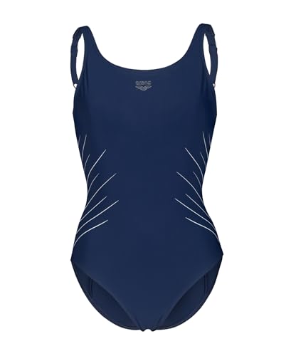 Maillot de bain Arena Isa femme noir avec dos carré et bretelles larges