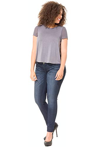 Poetic Justice Women's Curvy Fit Stretch Denim Mid Rise Skinny Jeans4