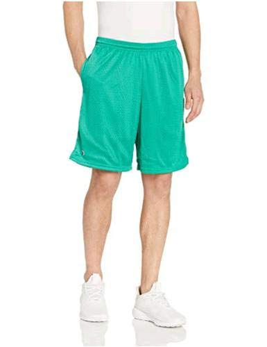 Champion Men's Long Mesh Short with Pockets, Kelly Green, Large