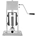 N / B Insaccatrice Manuale per Salsicce da 7 Litri, frullatore tritacarne Verticale in Acciaio Inossidabile, Due velocità di Regolazione, 4 Tubi di riempimento, Uso Commerciale e Domestico