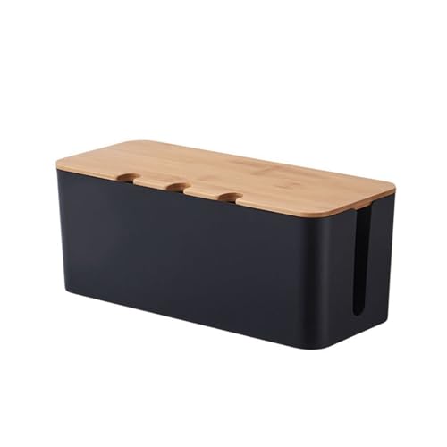 Caja de gestión de Cables con Tapa: Organizador de Cables, Caja de Almacenamiento para regletas, Lugar de Trabajo ordenado para Cable/regletas, 2 tamaños (m-Hei)