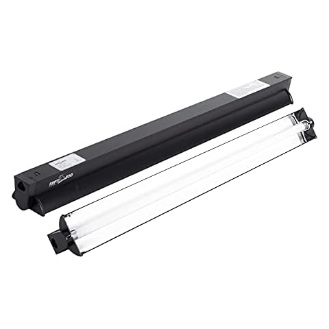 REPTI ZOO T5 HO UVB Lighting Combo Kit, Terrarium Hood Comes with Desert 10.0 UVB T5 Lamp (24W) Cover