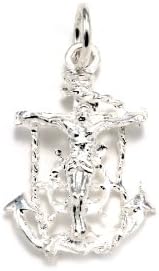 .925 Sterling Silver Jesus Anchor Charm