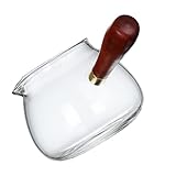 GETAJGHSD Teeverteiler aus Hochborosilikat Glas mit Holzgriff Hitzebeständig und Anti Verbrühend 350ml für Teezimmer Schlichtes und Elegantes Design