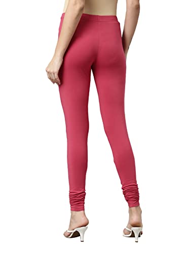Image of GO COLORS Soft Cotton Stretch Churidar for Women | Breathable, Mid Rise, Full Length, Rusty Rose