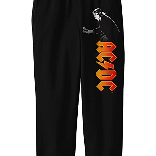 ACDC Angus Young Playing Guitar Boy's Black Jogger Pants2