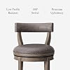 Maven Lane Alexander Counter Stool 26 Inches Swivel Stool with Footrest Grey Solid Wood and Grey Faux Leather Upholstery Perfect for Kitchen Island and Counter