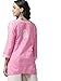 Ada Indian Hand Embroidered Chikankari Women's Cotton Top Tunic Shirt Blouse Kurti A911187 (XS, Pink)