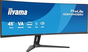 iiyama Prolite XCB4594DQSU-B1 Curved 113cm 44,5" VA LED-Monitor DQHD HDMI DP USB3.2 USB-C HDR Adaptive Sync Höhenverstellung schwarz