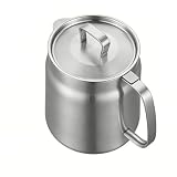 SIXRUN Fettbehälter, Fettsparer aus 304 Edelstahl mit 1,5 L Feinem Netzfilter, Tropffreiem Auslauf und Deckel, Ölaufbewahrung Zum Kochen von Bratbrühe-Suppe in der Heimischen Küche (Geschliffen)